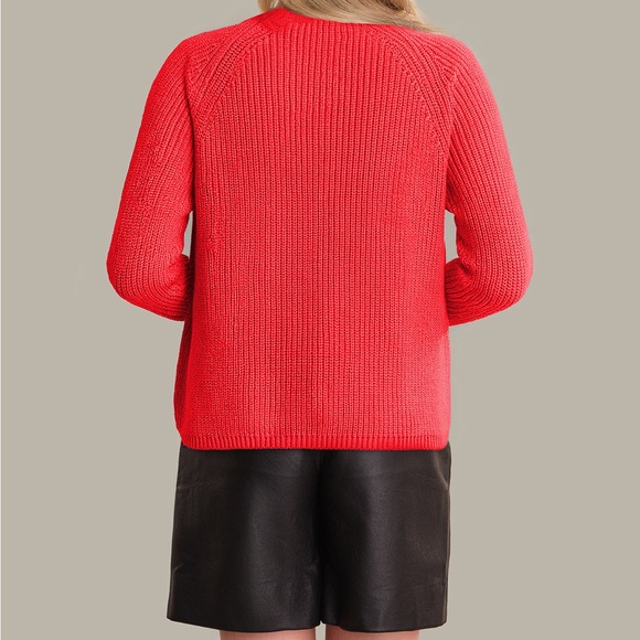 525 America Tomato Red Cotton Knit Crewneck Sweater NWT Size M - Picture 3 of 9